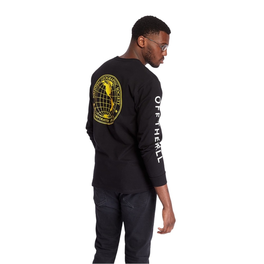 Vans x National Geographic Collab Unisex Long Sleeve Black Tee Size Medium NWT